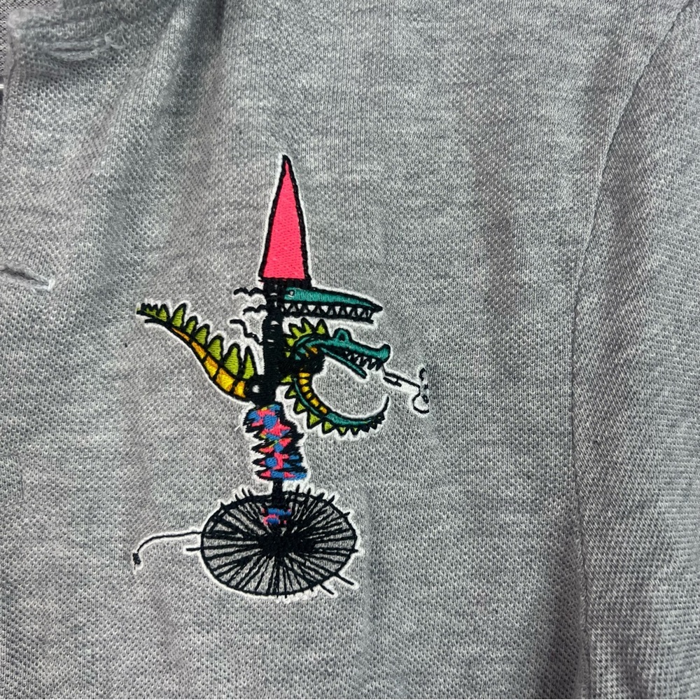 Lacoste by Jean Paul goude crocodile alligator embroidery light Gray Polo Shirt - Picture 4 of 9
